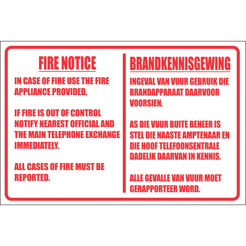 Fire Fighting Signs